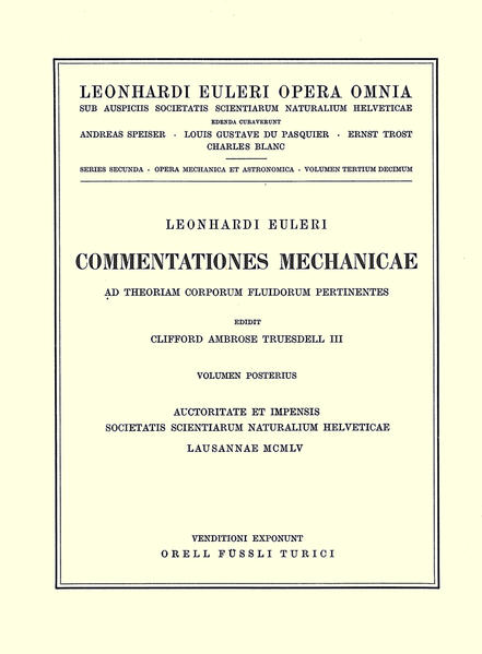 Commentationes mechanicae ad theoriam corporum fluidorum pertinentes 2nd part