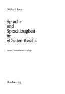 Sprache und Sprachlosigkeit im "Dritten Reich"
