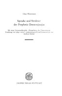 Sprache und Struktur der Prophetie Deuterojesajas