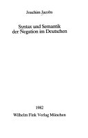 Syntax und Semantik der Negation im Deutschen