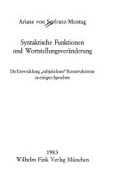 Syntaktische Funktionen und Wortstellungsveränderung