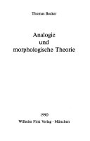 Analogie und morphologische Theorie