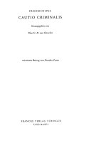 Sämtliche Schriften. Historisch-kritische Ausgabe / Cautio Criminalis