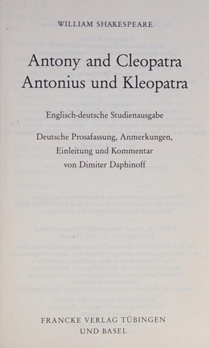 Antony and Cleopatra /Antonius und Kleopatra