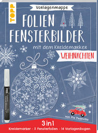 Vorlagenmappe Folien-Fensterbilder mit dem Kreidemarker - Weihnachtszauber. inkl. 5 Fensterfolien zum Bemalen und Ausschneiden und Original Kreidemarker von Kreul