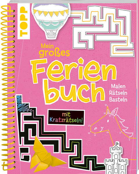 Mein großes Ferienbuch mit Kratzrätseln! (Pink)