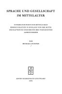 Sprache und Gesellschaft im Mittelalter