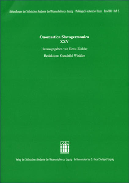 Onomastica Slavogermanica XXV