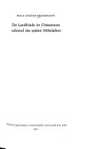 Der Landfriede im Ostseeraum während des späten Mittelalters