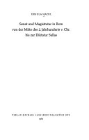 Senat und Magistratur in Rom von der Mitte des 2. Jahrhunderts v. Chr. bis zur Diktatur Sullas