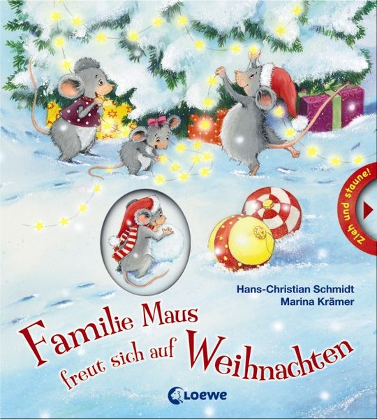 Familie Maus freut sich auf Weihnachten
