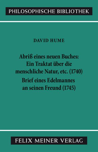 Abriss eines neuen Buches, betitelt: Ein Traktat über die menschliche Natur, etc. Brief eines Edelmannes an seinen Freund in Edinburgh