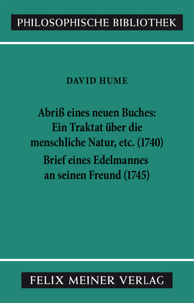 Abriss eines neuen Buches, betitelt: Ein Traktat über die menschliche Natur, etc. Brief eines Edelmannes an seinen Freund in Edinburgh