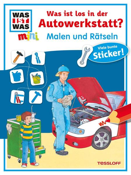Malen und Rätseln: Was ist los in der Autowerkstatt?