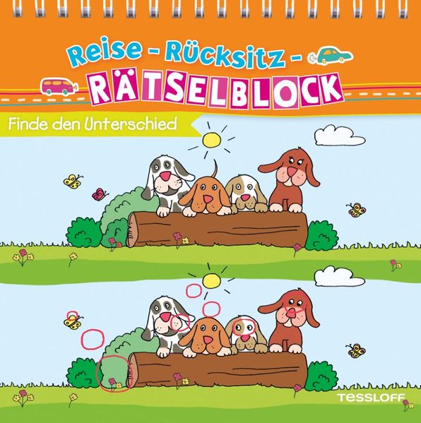 Reise-Rücksitz-Rätselblock. Finde den Unterschied