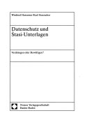 Datenschutz und Stasi-Unterlagen