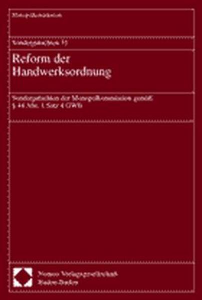 Sondergutachten 31. Reform der Handwerksordnung