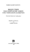 Briefe über das geistliche Leben und verwandte Schriften