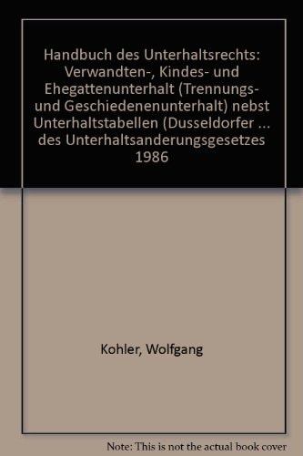 Handbuch des Unterhaltsrechts
