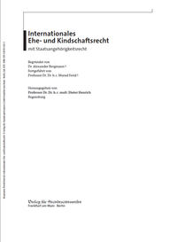 Internationales Ehe- und Kindschaftsrecht mit Staatsangehörigkeitsrecht