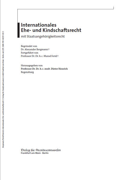 Internationales Ehe- und Kindschaftsrecht mit Staatsangehörigkeitsrecht