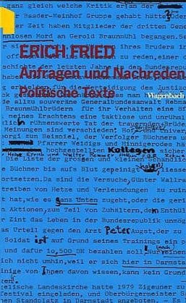 Anfragen und Nachreden