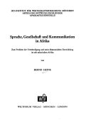 Sprache, Gesellschaft und Kommunikation in Afrika