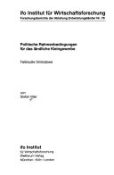 Politische Rahmenbedingungen für das ländliche Kleingewerbe