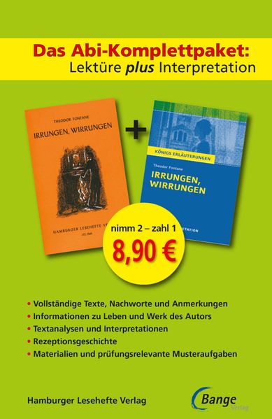 Irrungen, Wirrungen - Lektüre plus Interpretation: Königs Erläuterung + kostenlosem Hamburger Leseheft von Theodor Fontane.