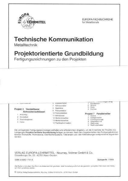 Arbeitsblätter Fertigungszeichnungen