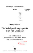 Die Nobelpreiskampagne für Carl von Ossietzky