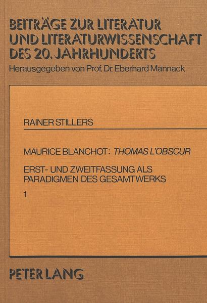 Maurice Blanchot: Thomas l'Obscur