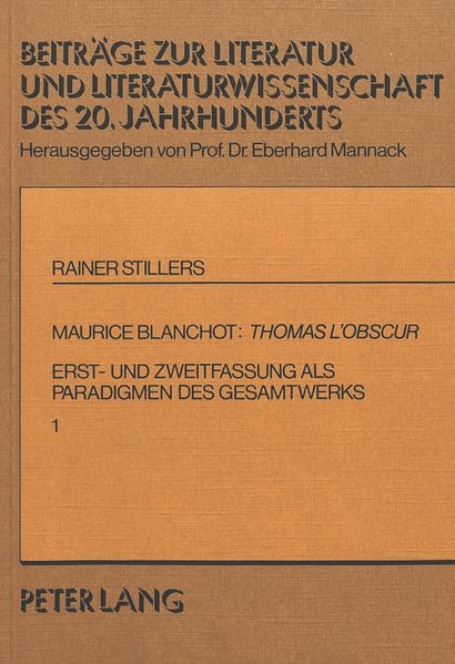 Maurice Blanchot: Thomas l'Obscur