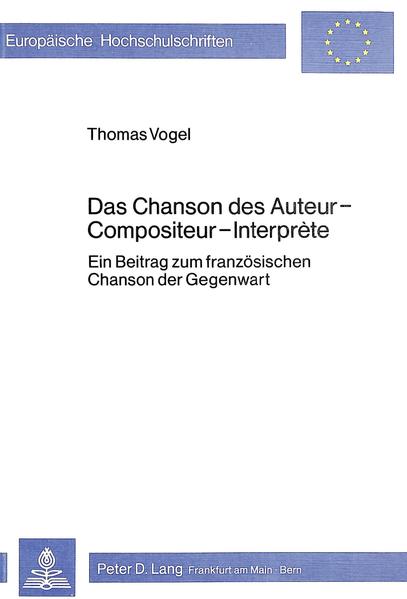 Das Chancon des Auteur-Compositeur-Interprète