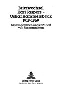 Briefwechsel Karl Jaspers - Oskar Hammelsbeck 1919-1969