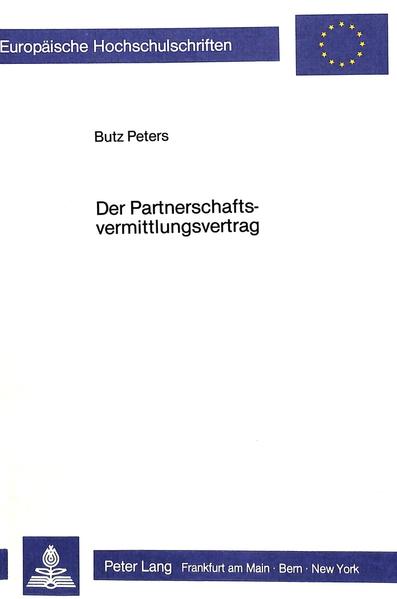 Der Partnerschaftsvermittlungsvertrag