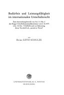Bedürfnis und Leistungsfähigkeit im internationalen Unterhaltsrecht
