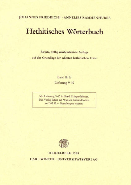 Hethitisches Wörterbuch / E