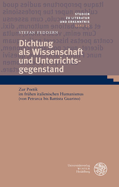 Dichtung als Wissenschaft und Unterrichtsgegenstand