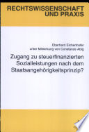 Zugang zu steuerfinanzierten Sozialleistungen nach dem Staatsangehörigkeitsprinzip?