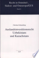 Auslandsinvestitionsrecht Uzbekistans und Kazachstans
