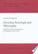Zwischen Soziologie und Philosophie