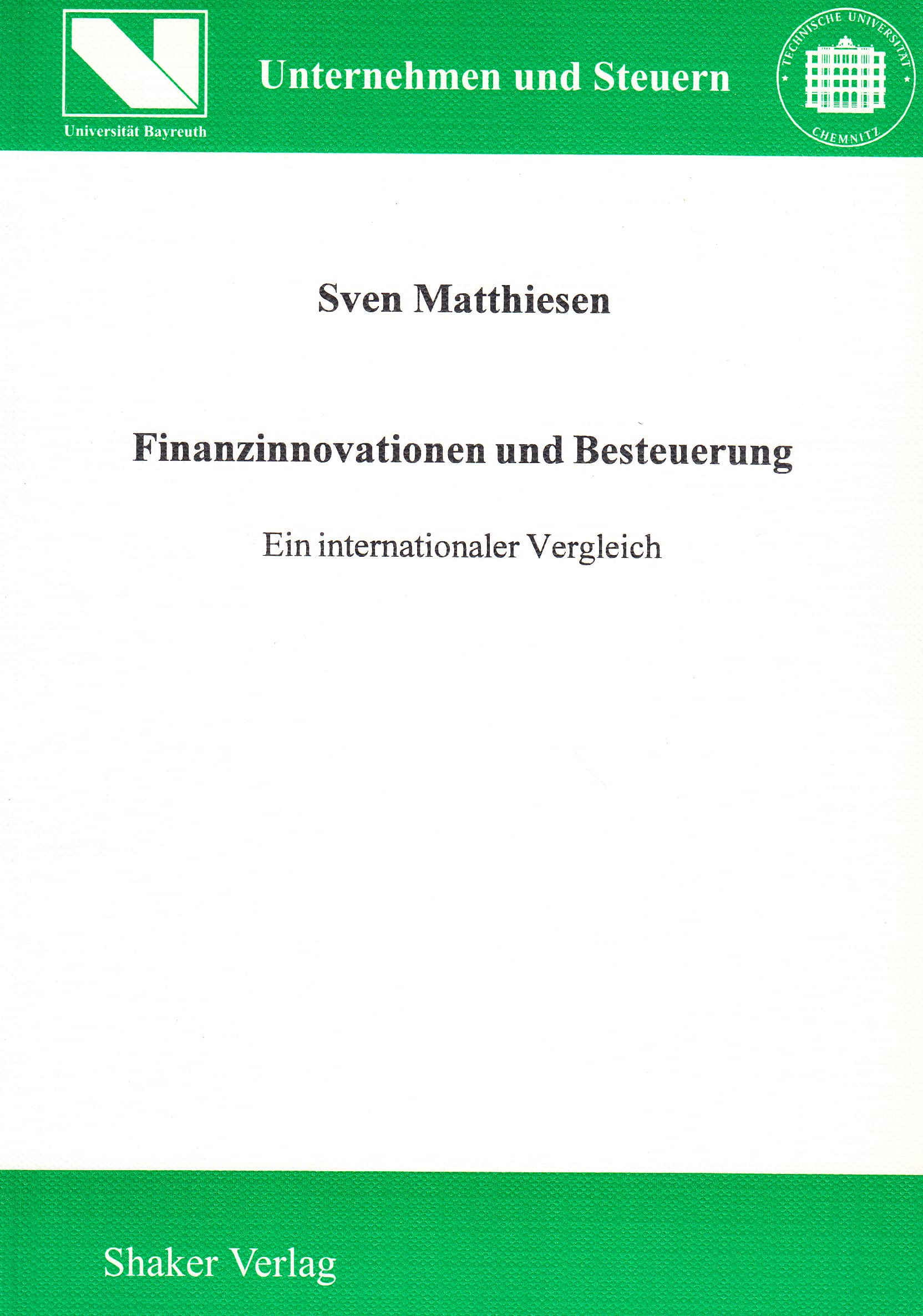 Finanzinnovationen und Besteuerung