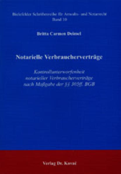 Notarielle Verbraucherverträge
