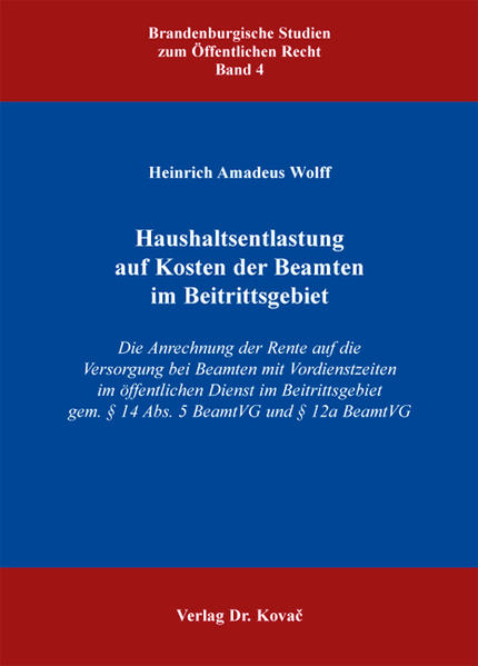 Haushaltsentlastung auf Kosten der Beamten im Beitrittsgebiet