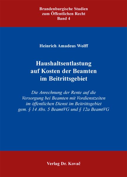 Haushaltsentlastung auf Kosten der Beamten im Beitrittsgebiet