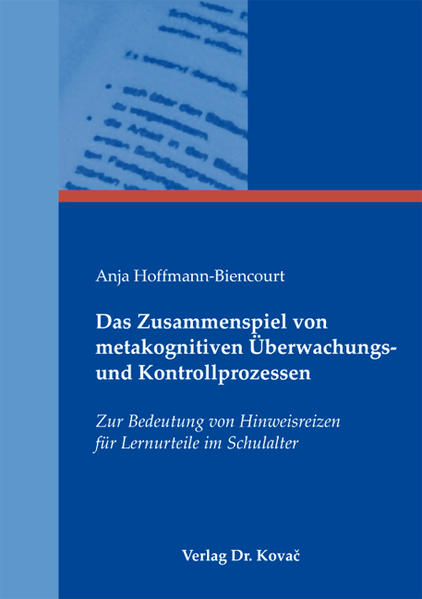 Das Zusammenspiel von metakognitiven Überwachungs- und Kontrollprozessen