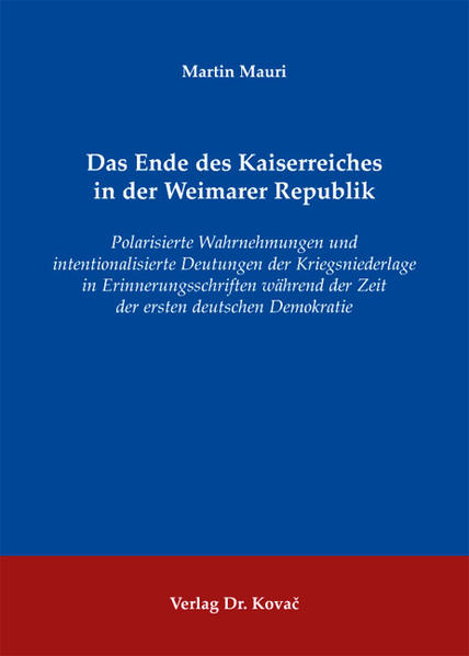 Das Ende des Kaiserreiches in der Weimarer Republik