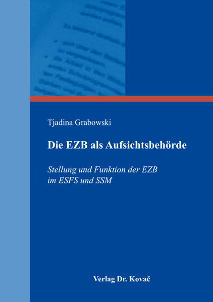 Die EZB als Aufsichtsbehörde