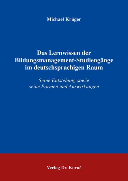 Das Lernwissen der Bildungsmanagement-Studiengänge im deutschsprachigen Raum